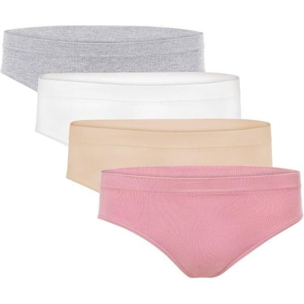 4-Pack Fruit of the Loom Girls' Seamless Bikini Briefs X-LARGE Lilas Sand Grey